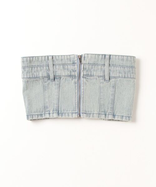 atmos girls ベスト ジレ pink Chemical Washed Denim Bustier