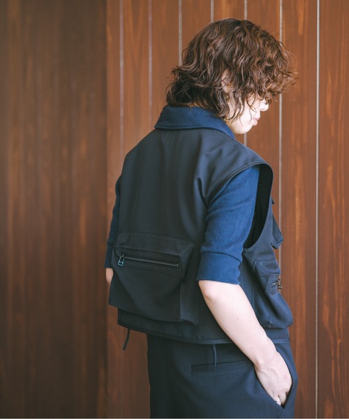 ベスト ジレ fishing suit vest レディース oll（ファッション） ベスト ジレ fishing suit vest レディース