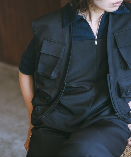 ベスト ジレ fishing suit vest レディース oll（ファッション） ベスト ジレ fishing suit vest レディース