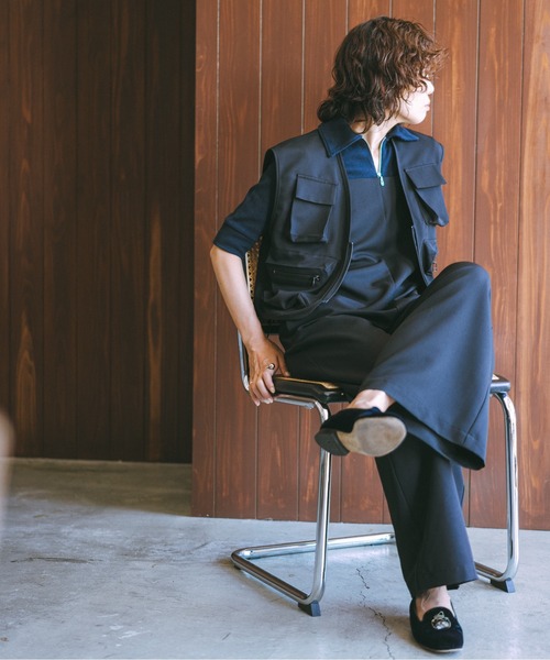 ベスト ジレ fishing suit vest レディース oll（ファッション） ベスト ジレ fishing suit vest レディース
