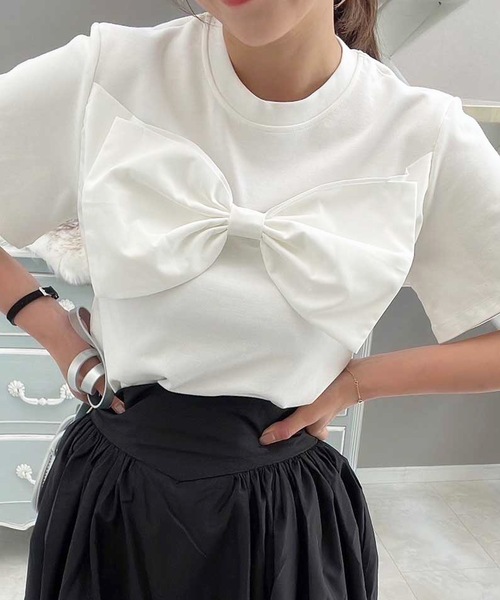 Myu tシャツ ビッグリボンTシャツ レディース : ZOZOTOWN Yahoo