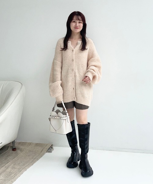 カーディガンベージュももてぃ様 mysty woman（ミスティウーマン） カーディガン 「スタッフ