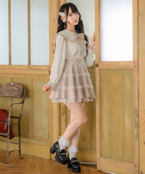 Rojita うさ耳ブラウス & サス付3段フリルスカート セット ROJITA（ロジータ） シャツ ブラウス うさ耳ブラウス レディース