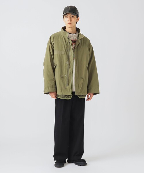BEAMS HEART TR2タック ワイド スラックス BEAMS HEART スラックス ポリエステルレーヨン 2タック ワイド