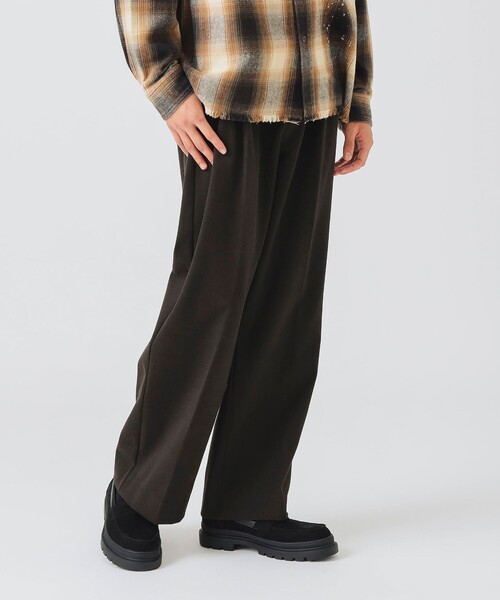 BEAMS HEART スラックス ポリエステルレーヨン 2タック ワイド