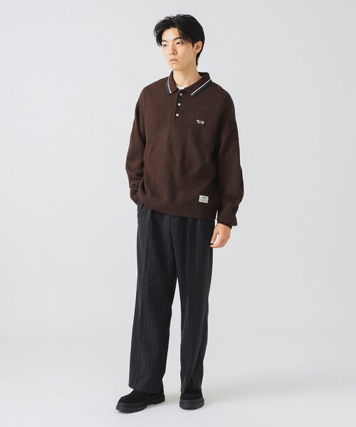 BEAMS HEART スラックス ポリエステルレーヨン 2タック ワイド
