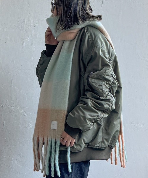 LBC（エルビーシー） ストール マフラー ブロックチェックストール