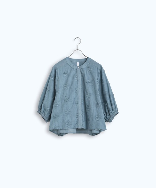 KELEN（ケレン） LEA フラワーレース デザイン ブラウス / レディース トップス シャツ 7分袖 ノーカラー Kelen ブラウス シャツ 「KELEN / ケレン」 フラワーレース