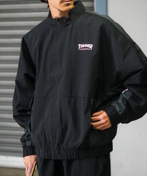 THRASHER ブラックナイロンジャケット THRASHER ナイロンジャケット WASHER NYLON JACKET/スラッシャー