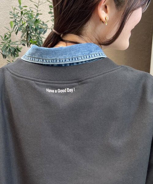 ドゥドゥ ハーフジップスウェット グレー DouDou tシャツ 「こっち @doudou_okochi企画」ハーフジップ