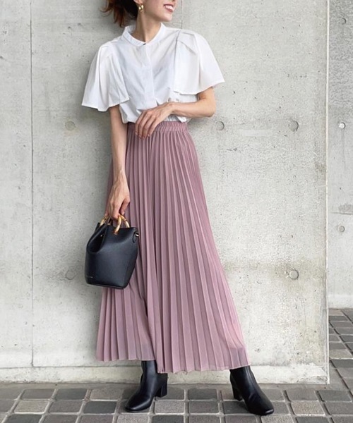 ワイドパンツ パンツ シフォンプリーツワイドパンツ レディース