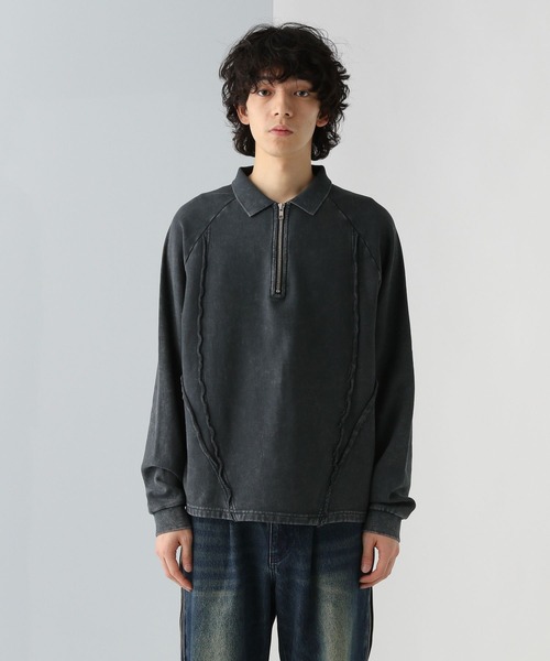 HARE tシャツ ハーフZIPキリカエポロカット(HARE) メンズ