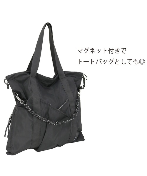 polka トートバッグ コード編み 巾着ポケットトートバッグ 2way