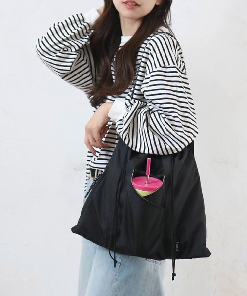 polka polka（ポルカポルカ） トートバッグ コード編み 巾着ポケット