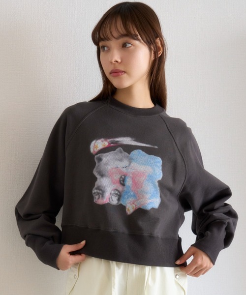 トレーナー スウェット 「Lizii Lin」キャットプリントスウェット レディース FURFUR トレーナー スウェット 「Lizii Lin」キャットプリント