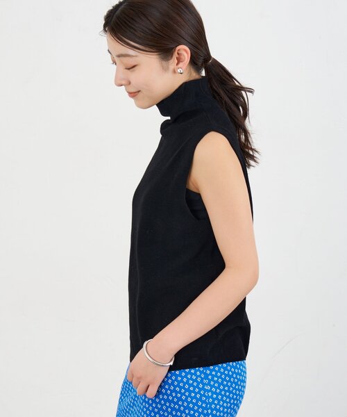 IENA ニット セーター カタアゼノースリーブハイネックプル