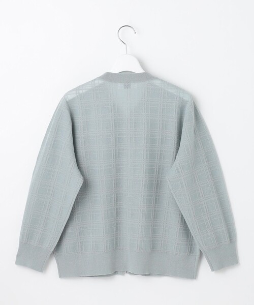 カーディガン 「洗える」SHEER JACQUARD ニット ブルゾン レディース 洗える】SHEER JACQUARD ニット ブルゾン / J.PRESS LADIES S