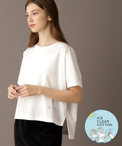 接触冷感 アイスクリアコットンTシャツ DRESSTERIOR tシャツ 「接触冷感/抗菌防臭/消臭」アイスクリア