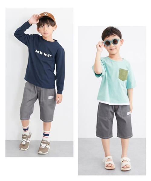 弱小校ユニの半パン ハーフパンツ パンツ 短パン 「3枚組」6分丈ツイルパンツ キッズ 子供