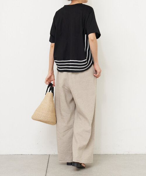 BEARDSLEY / ビアズリー ニットコンビカットソー ニットコンビカットソー（Tシャツ/カットソー）｜BEARDSLEY
