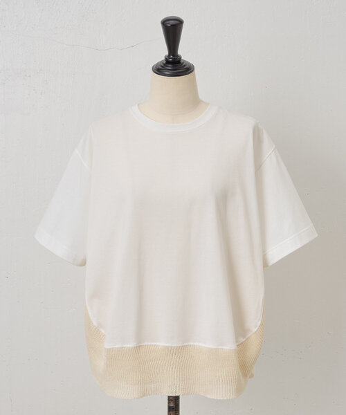 beardsley ニットカットソー BEARDSLEY tシャツ ニットコンビカットソー レディース