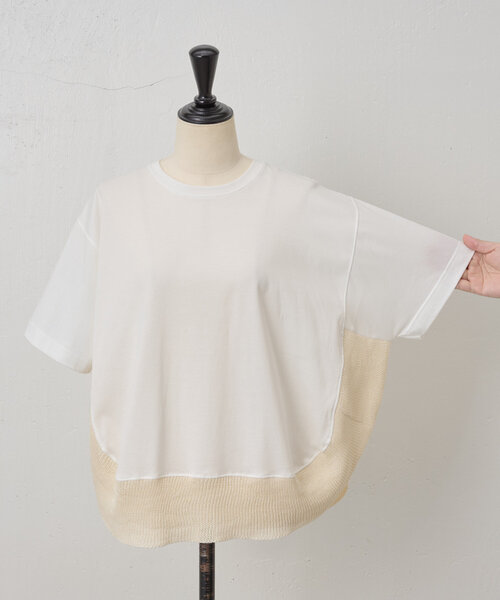 【ビアズリー】ニットコンビカットソー BEARDSLEY tシャツ ニットコンビカットソー レディース