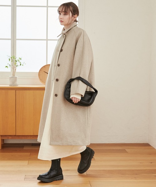 ANGIE ステンカラーコート FREE ライトベージュ レディース : ZOZOTOWN