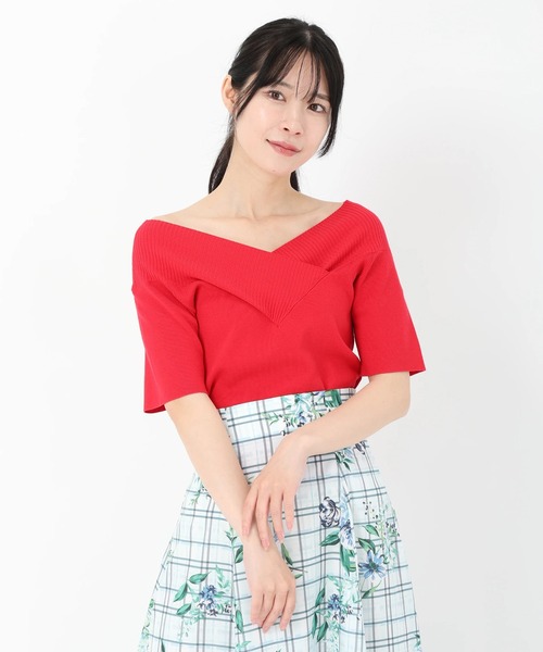 ニット セーター 前後2WAYカシュクールニット レディース