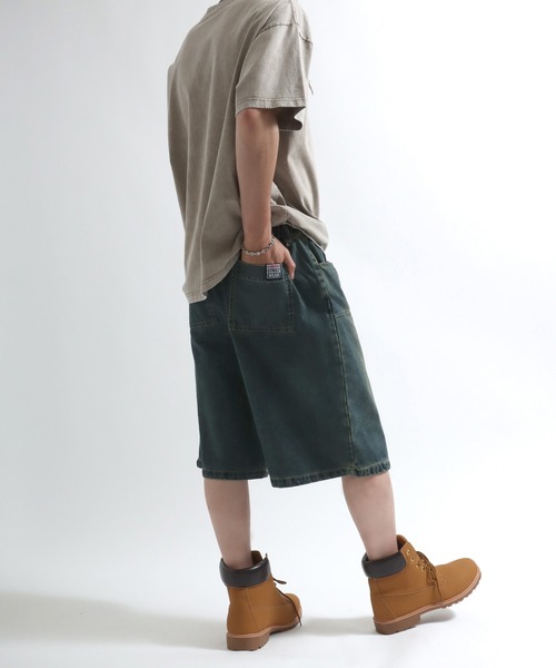 ハーフ・ショートパンツ [KYSO] Flower Bermuda Denim MOUSSY | CROSS WAIST ハーフパンツ (ショートパンツ ) |SHEL