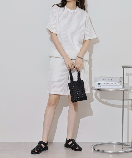 MMMM スマホショルダー セットアップ ワッフル セットアップ Tシャツ