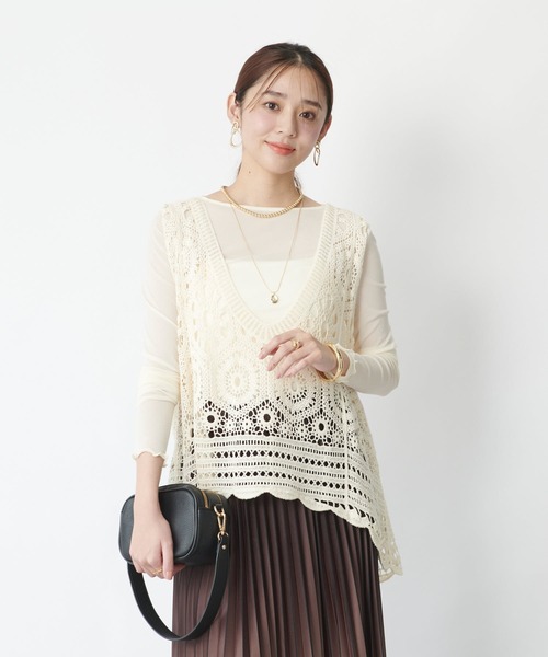 un dix cors ベスト ジレ 「透け感で大人の主役級レイヤード