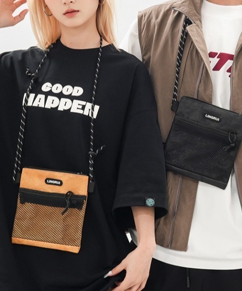 link lot ショルダーバッグ 「新色追加」メッシュポケットサコッシュ