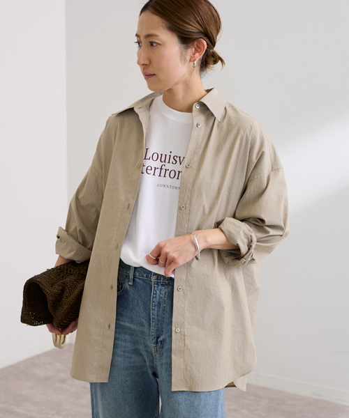DEVEAUX CRUSHストライプシャツ FRAMeWORK ブラウス シャツ DEVEAUX CRUSHストライプシャツ