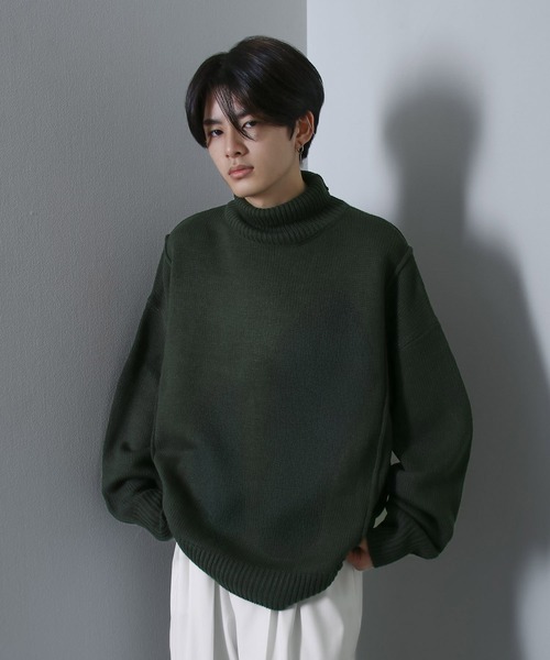 「Nilway」 タートルネックニット MEDIUM アイボリー メンズ_画像3