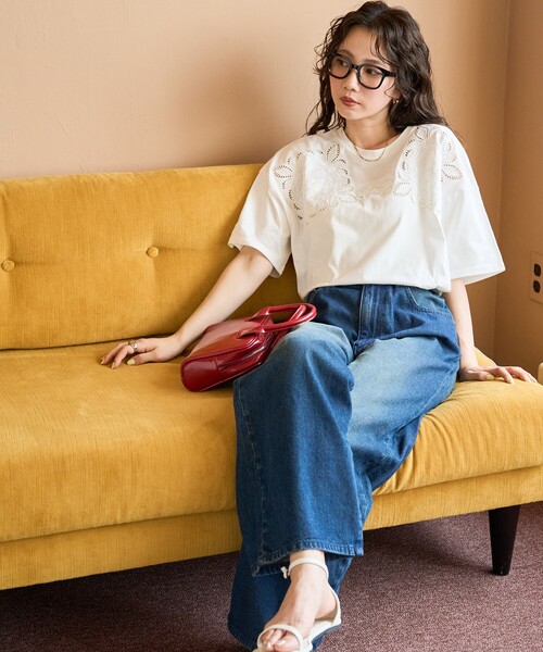 DAKS - DAKS 花柄刺繍 半袖Tシャツ ピンク サイズ40の通販 by