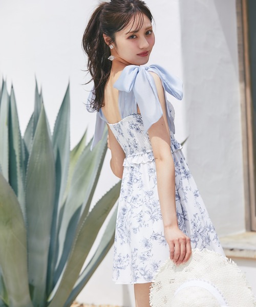 tocco closet 水着 インナーパンツ付きシフォンリボンフラワー