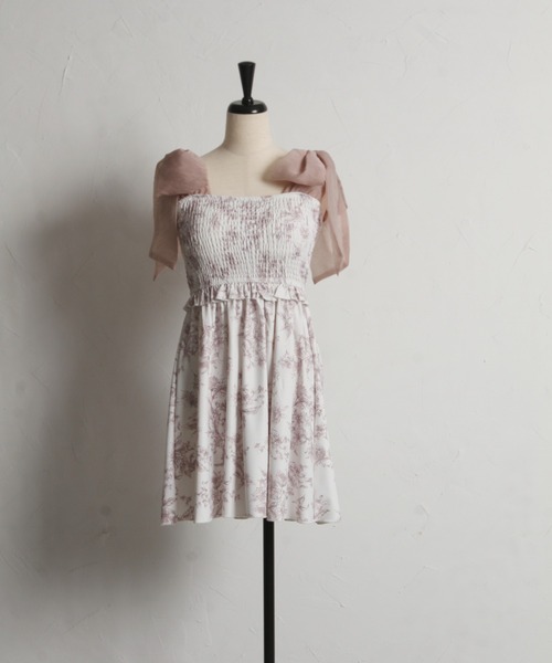tocco closet 水着 インナーパンツ付きシフォンリボンフラワー