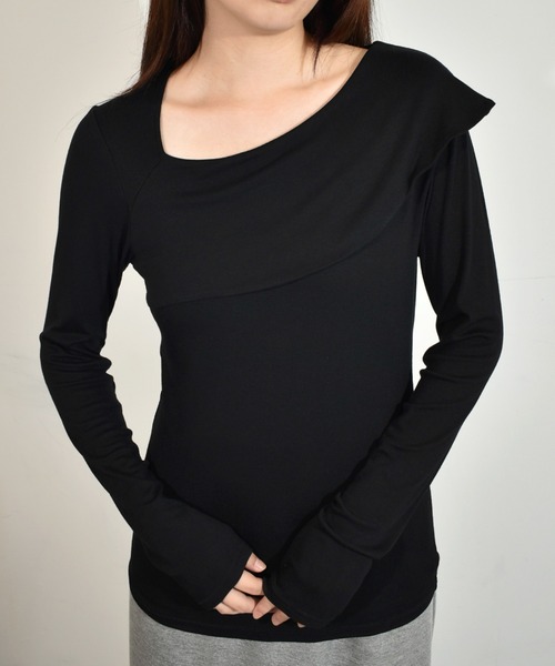 tシャツ 「kiehtova」asymmetry decorate tops/アシンメトリー デコルテ トップス レディース