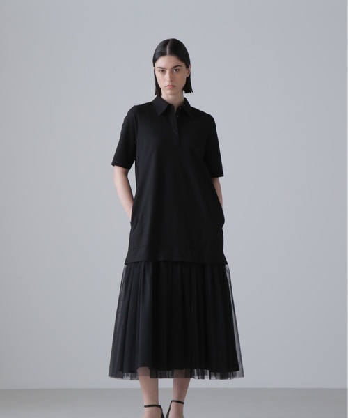 完売品 ADORE アドーア メモリートリコットワンピース ブラック ADORE（アドーア） ワンピース 半袖 メモリートリコットワンピース