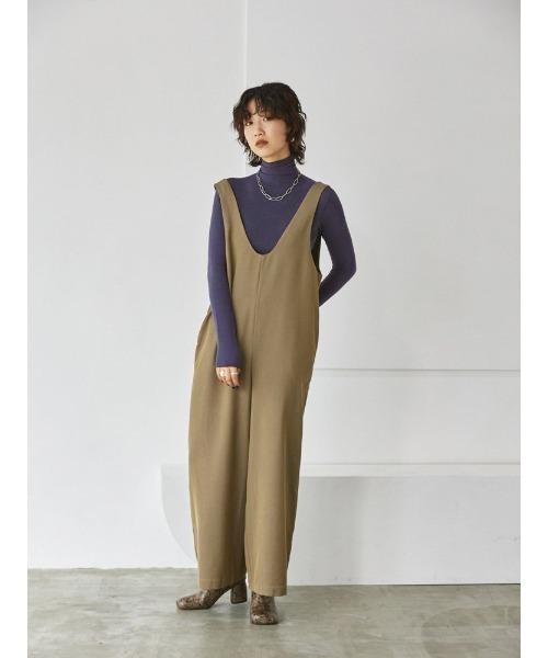TODAYFUL サロペット オートミール 36 TODAYFUL トゥデイフル Frontzip Cotton Salopette フロントジ