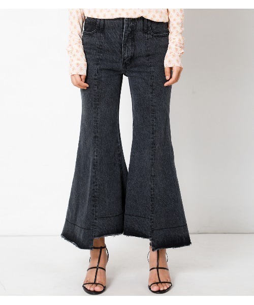 「IRENE」 加工ブーツカットデニムパンツ 38 ブラック レディース