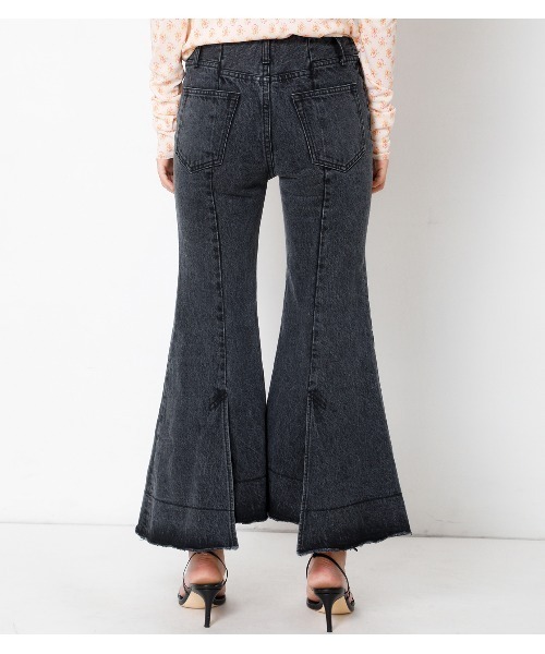 「IRENE」 加工ブーツカットデニムパンツ 38 ブラック レディース