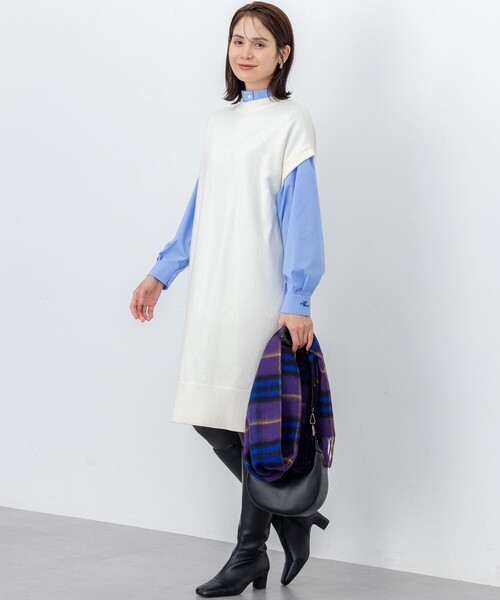 組曲（KUMIKYOKU） ワンピース コットンカシミヤMIXチュニック丈ニット