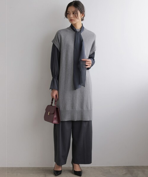 組曲（KUMIKYOKU） ワンピース コットンカシミヤMIXチュニック丈ニット