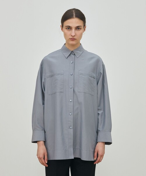 美品 24AW DES PRES デプレ トゥモローランド コットンシルクポプリン タックチュニックシャツ ブラウス サイズF ホワイト レディース 古着 中古 USED DES PRES - 美品 24AW DES PRES デプレ トゥモローランド コットン