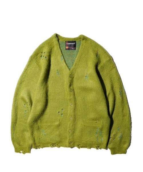 TOWNCRAFT（タウンクラフト） カーディガン DAMAGED SOLID SHAGGY