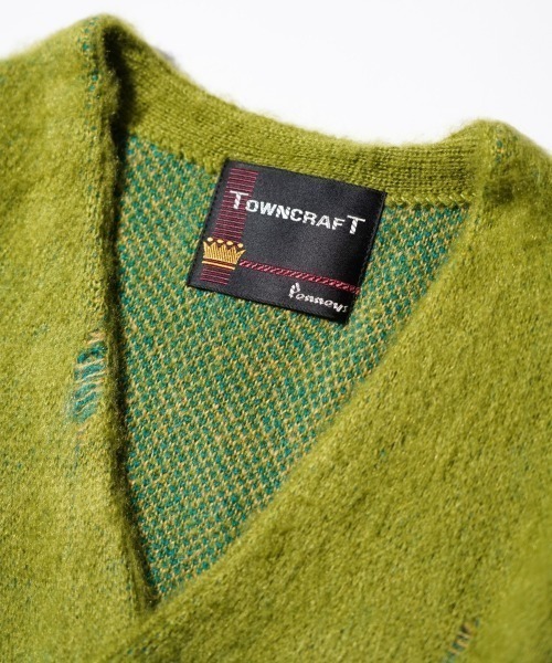 TOWNCRAFT（タウンクラフト） カーディガン DAMAGED SOLID SHAGGY