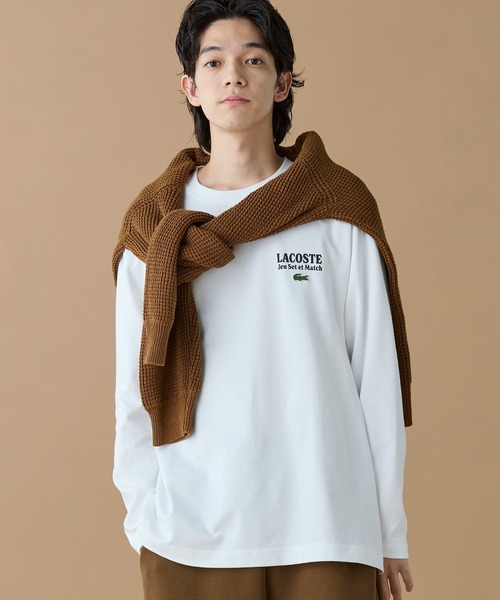 【ホワイト】Jeu Set et MatchロングスリーブTシャツ LACOSTE（ラコステ） tシャツ Jeu Set et MatchロングスリーブTシャツ