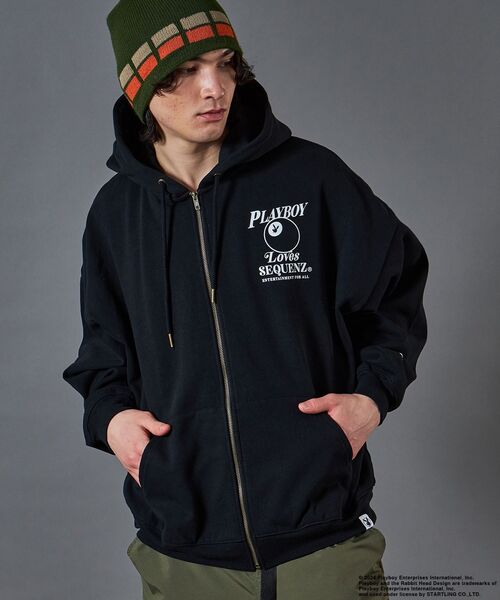 PLAYBOY（プレイボーイ） ジップアップパーカー LARGE ネイビー メンズ