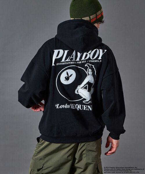 PLAYBOY（プレイボーイ） ジップアップパーカー LARGE ネイビー メンズ